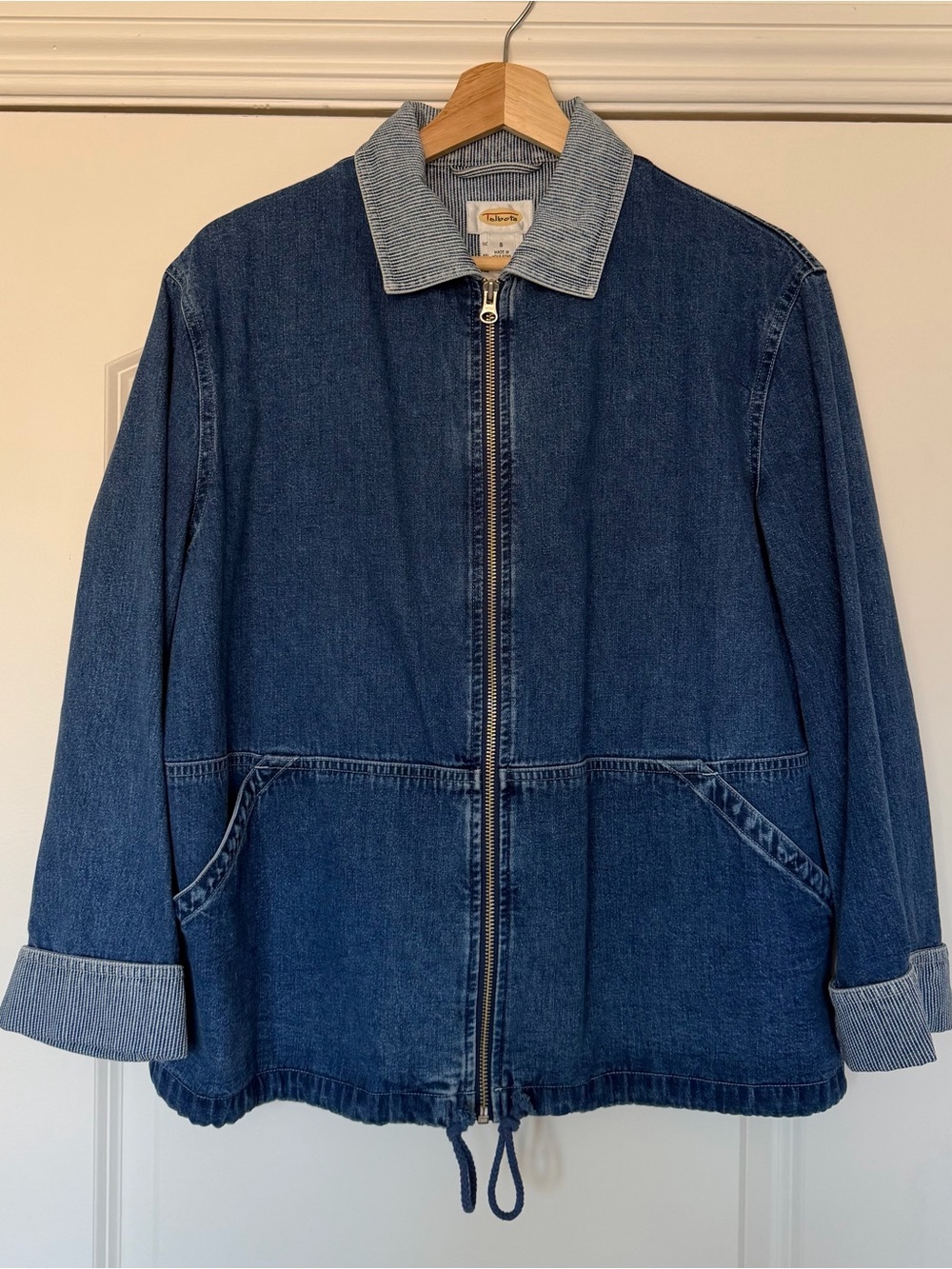 Vintage Talbots Chore Denim Jacket with barn collar